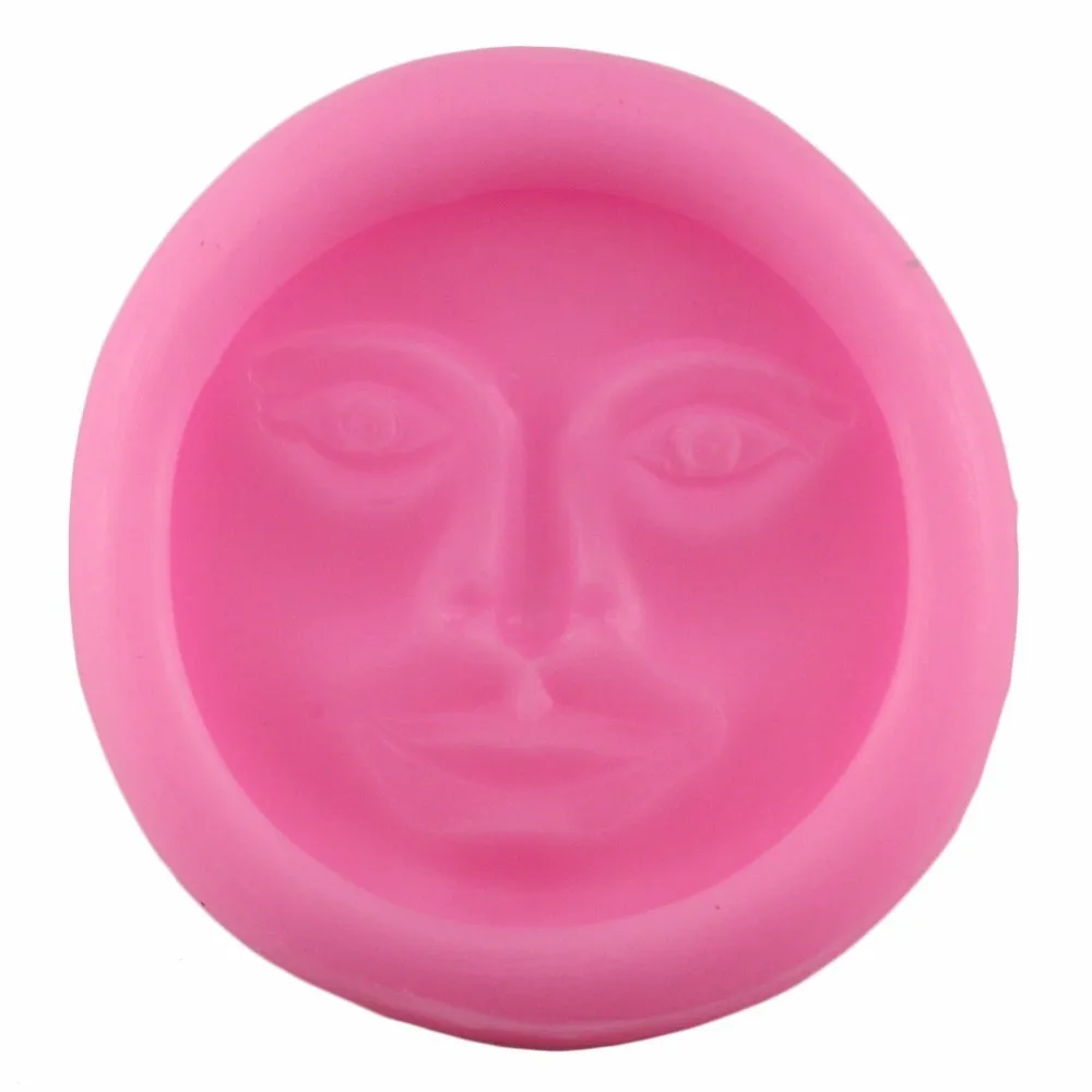 Mujiang Moon Face Silicone Mould DIY Soap Candy Chocolate Clay Mold Kitchen Baking Sugarcraft Fondant Cake Decoration Tools