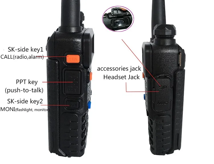 2PCS CB Stasiun Radio Baofeng Uv-5r 8W Jarak Jauh Walkie Talkie Km Taki Vhf Uhf Radio Ht peralatan Ponsel HF Baufeng Derek Jalan