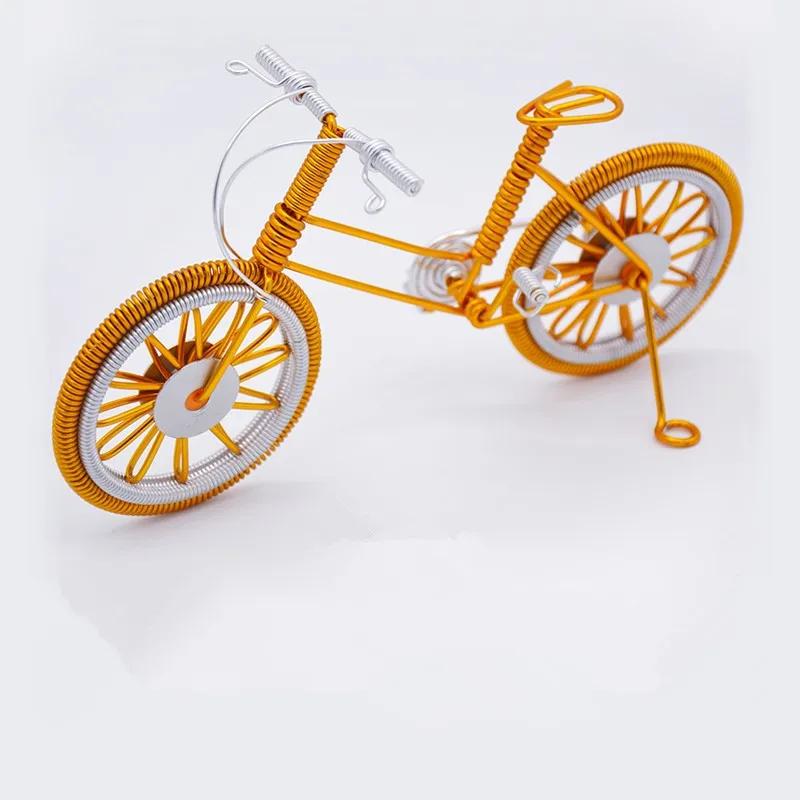 DIY Manuelles Fahrrad für Aluminiumdraht, kreatives Fahrradmodell, Fahrzeug, Spielzeug, Metalldraht, Kunsthandwerk, Desktop-Dekoration, Geschenk für Kinder