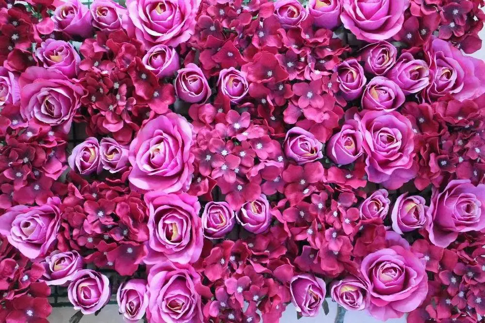 SPR-plum/hot pink-10pcs/lot Artificialsilk rose flower wall wedding background lawn/pillar road lead market decoration