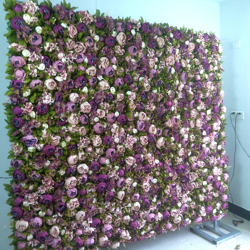 

SPR 3D Artificial rose peony purple flower wall wedding backdrop party events artificial flower arrangements