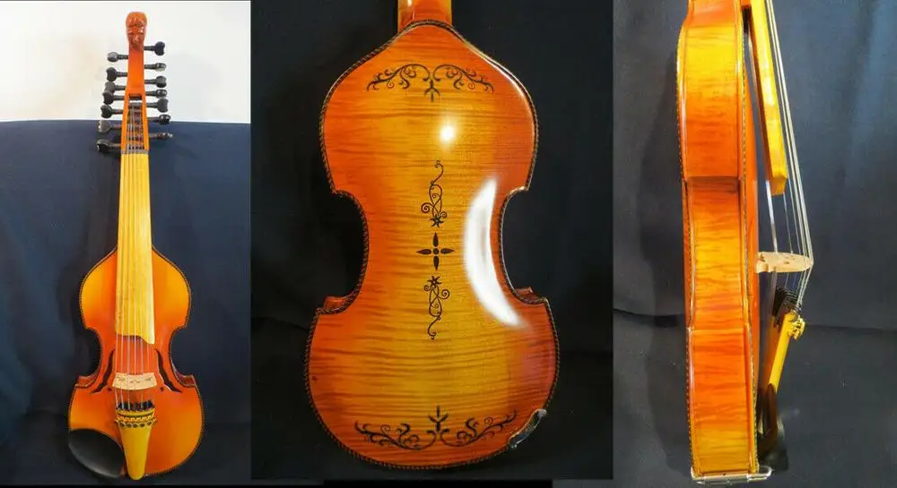 

Baroque style SONG master 7x7 strings 14" Viola d'Amore ,carving back #14102