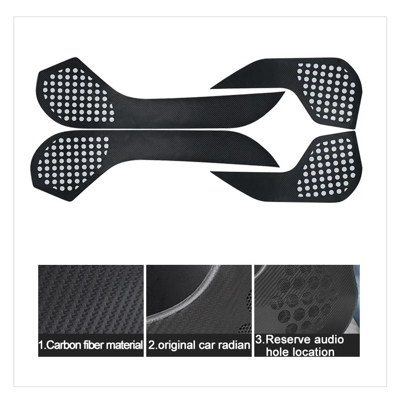 QHCP Car Door Side Anti-kick Sticker Protector Carbon Fiber Door Anti Kick Film For Subaru Forester Outback XV Legacy 13-24 4Pcs