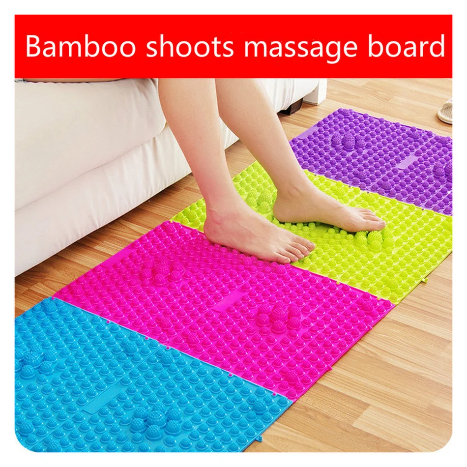 Hot 39*28 Cm Bamboo Shoots Massage Board Yoga Mat Foot Massage 6 Colors Home Family Fitness Exercise Mats Freeshipping