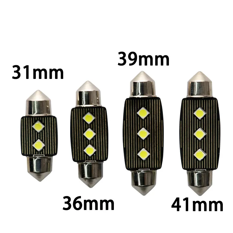 100pcs C5W LED Car Interior light Festoon canbus non polar 2 3 smd 3030 led 31MM 36MM 39MM 41MM no error Reading Dome Lamp 12V