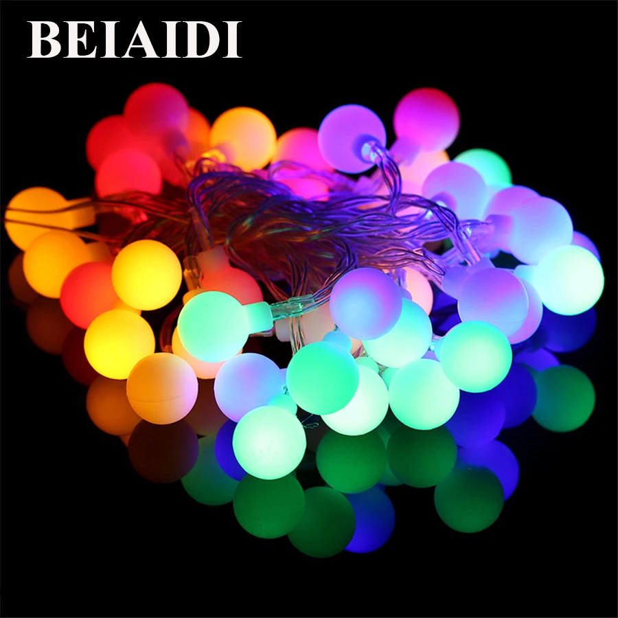 

BEIAIDI 2M 5M 10M LED String Fairy Lights with Cherry Balls LED Globe Waterproof Starry Light for Garden Christmas Wedding Party