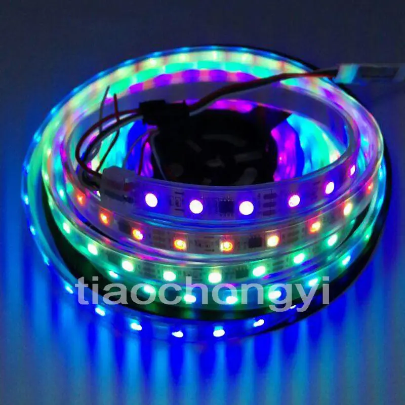 Tira de píxeles IP67 impermeable, 5M, 150LED WS2811 IC 5050RGB, 30LED/M DC12V, PCB blanco