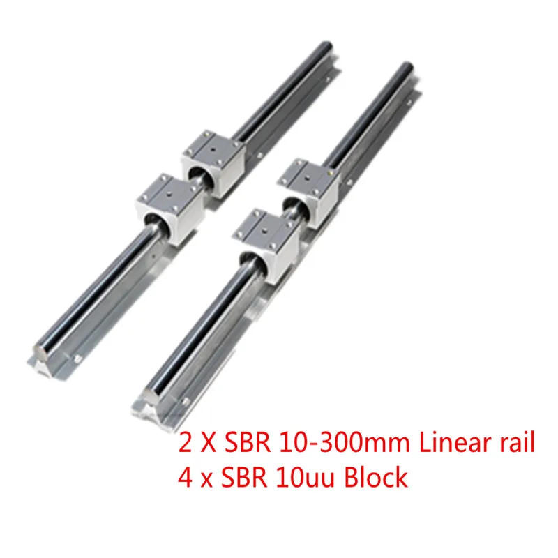 

10mm Linear Rail SBR10 300mm Fully Supported Slide Shaft Rod Guide with 4Pcs SBR10UU Block