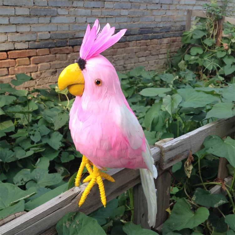 

simulation pink parrot model foam&furs new pink bird doll gift about 45cm 1621