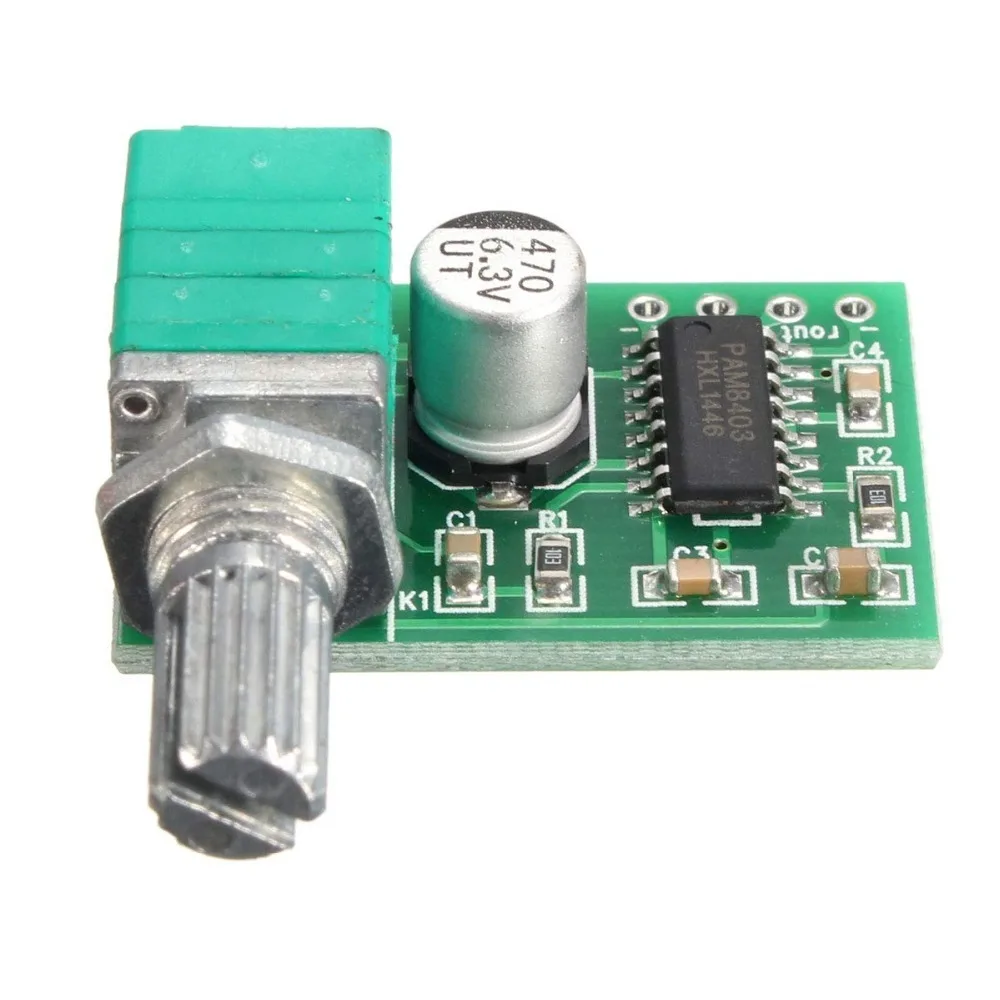 Mini 5V Audio Digital Amplifier Board PAM8403 Support USB Powered Two Channel Stereo Amp 3W+3W with Switch Potentiometer