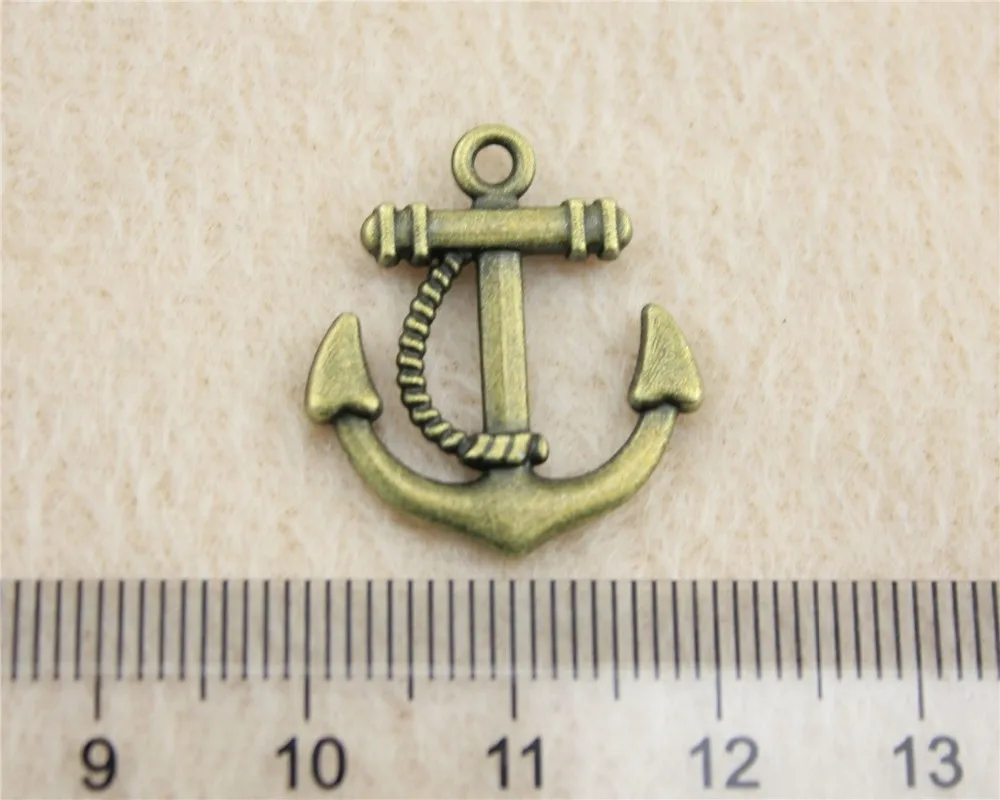 45pcs/lot 22*20mm ancient bronze Anchor charm Pendants DIY jewelry for bracelet necklace earring