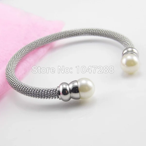 Italy Fashion Pearl Jewelry Elegant Twisted Chain Women\'s Bracelets IPG Gold-Color Stainless Steel Bracelets Bangles
