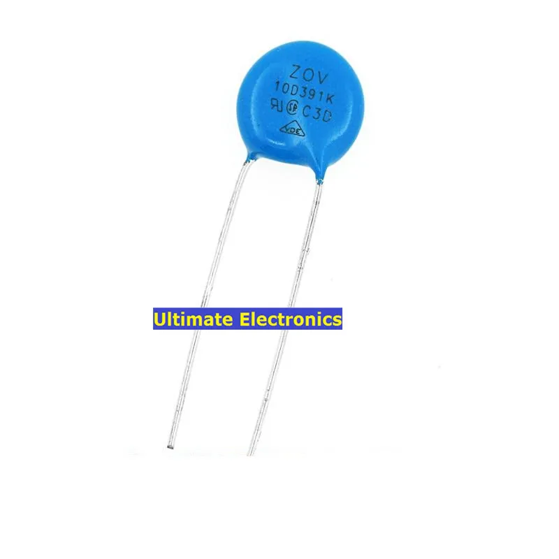 50 قطعة Varistors 10D391K 390 فولت المعادن الجهد المقاوم المعتمدة