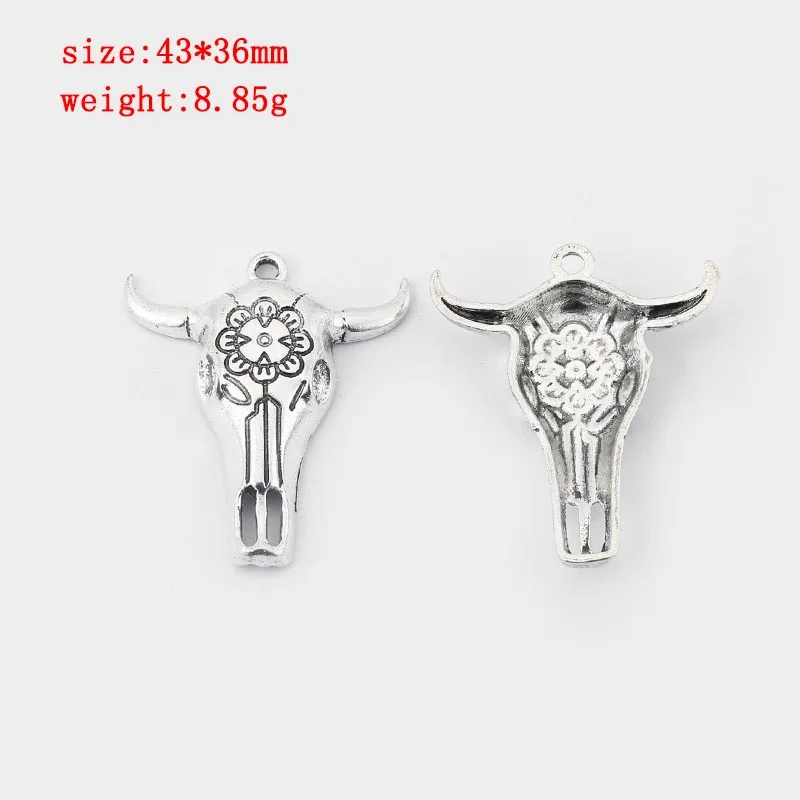 5Pcs/lot Bull Toro Taureau Head Punk Charms Pendant For Necklace Bracelet DIY Jewelry Making Findings Accessories