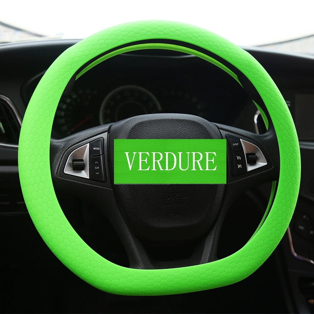 Durable wholesale custom accept Honeycomb design soft Silicone Car Auto Steering Wheel Cover fits universal car common size