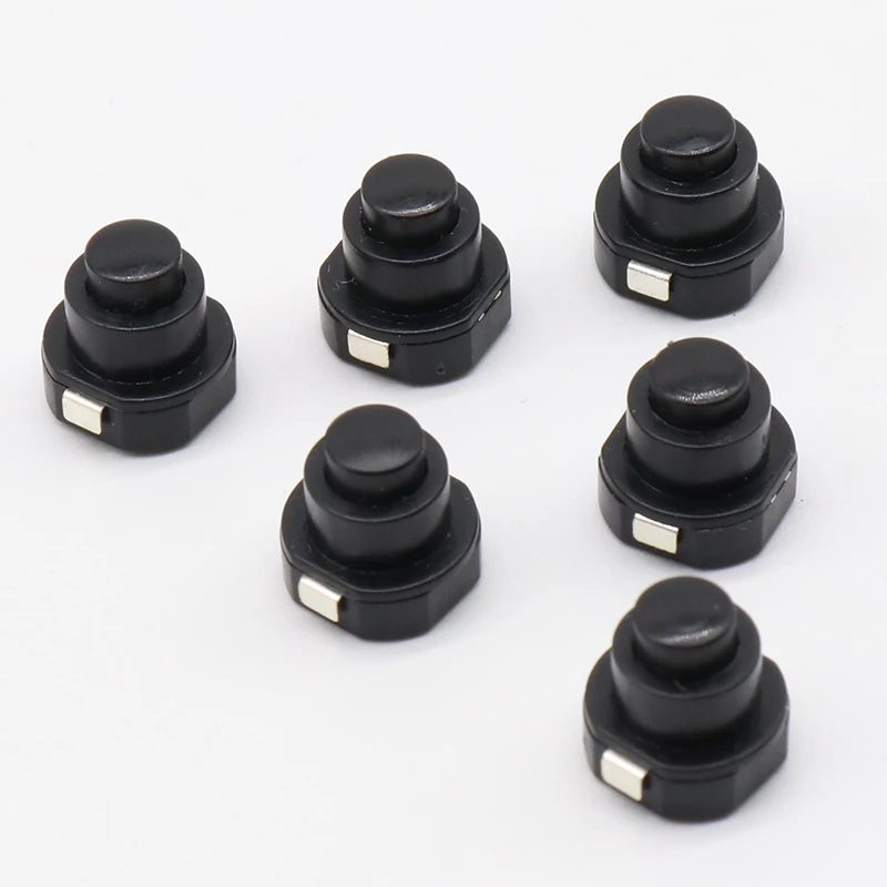 10PCS a lot Flashlight Torch Part Round Push Button Switch Black DC 30V 1A 10mm x 10mm (D*H)