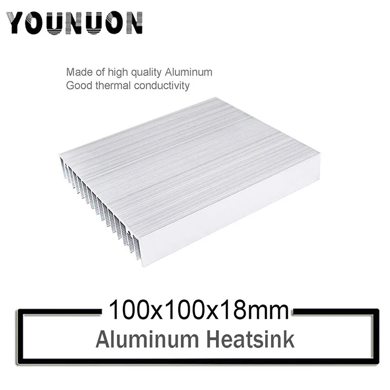 

10Pcs YOUNUON 100x100x18mm Silver Aluminum Heat Sink Heatsink Module Cooler Fin for High Power Transistor Semiconductor Devices