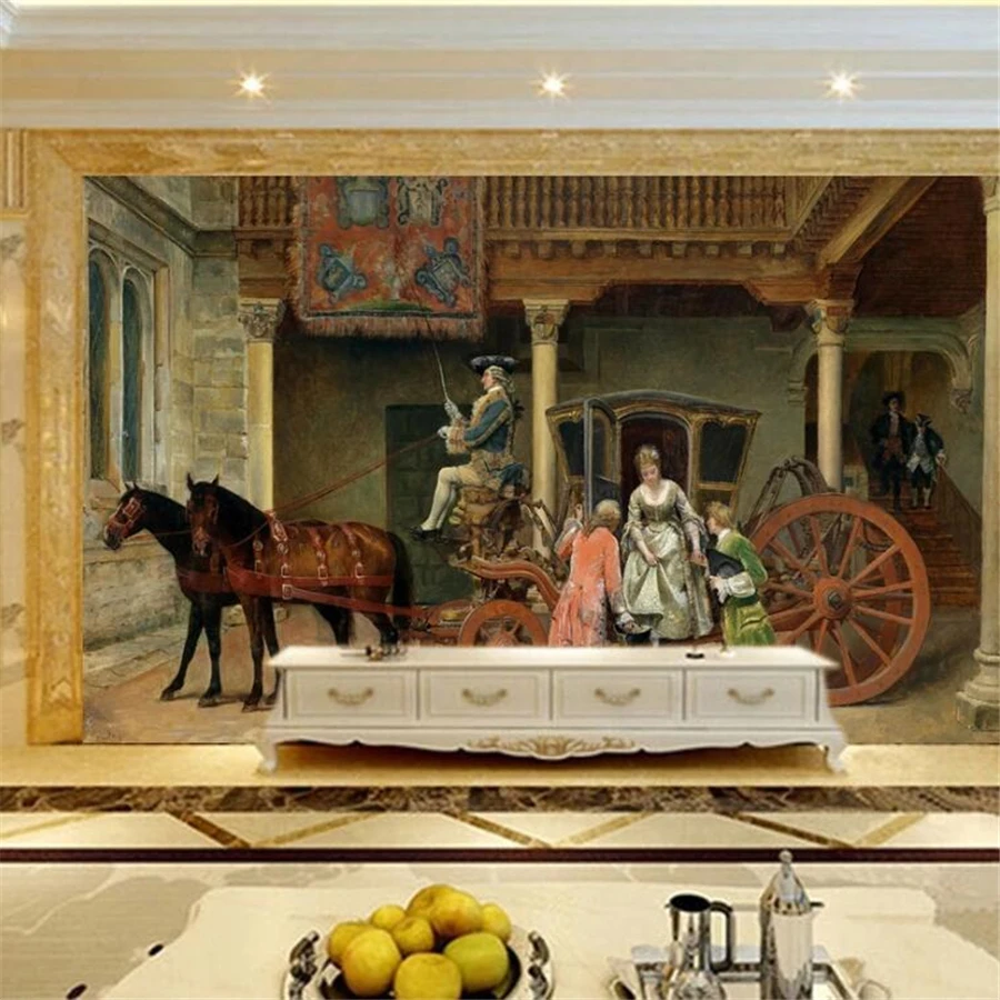 

beibehang Custom wallpaper 3d stereo photo murals European palace oil painting background wall living room bedroom 3d wallpaper