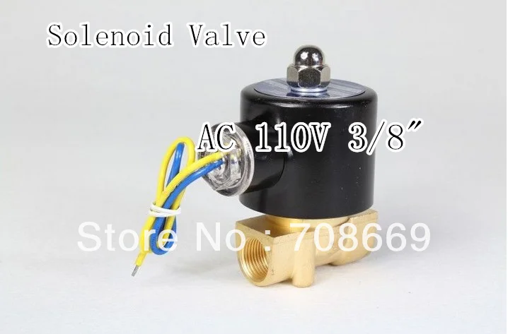 

AC 110V 3/8" Electric Solenoid Valve Water Air N/C Gas Water Air 2W040-10