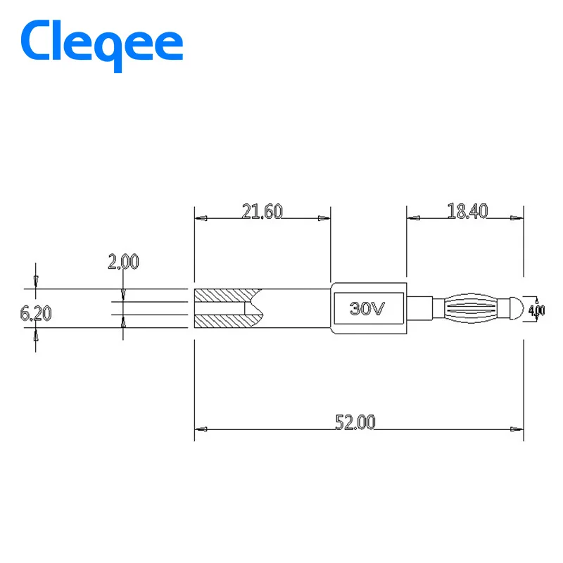 Hot Cleqee P7021 2pcs 4mm Male to 2mm Female Banana Plug Jack For Speaker Test Probes Converter Connectors