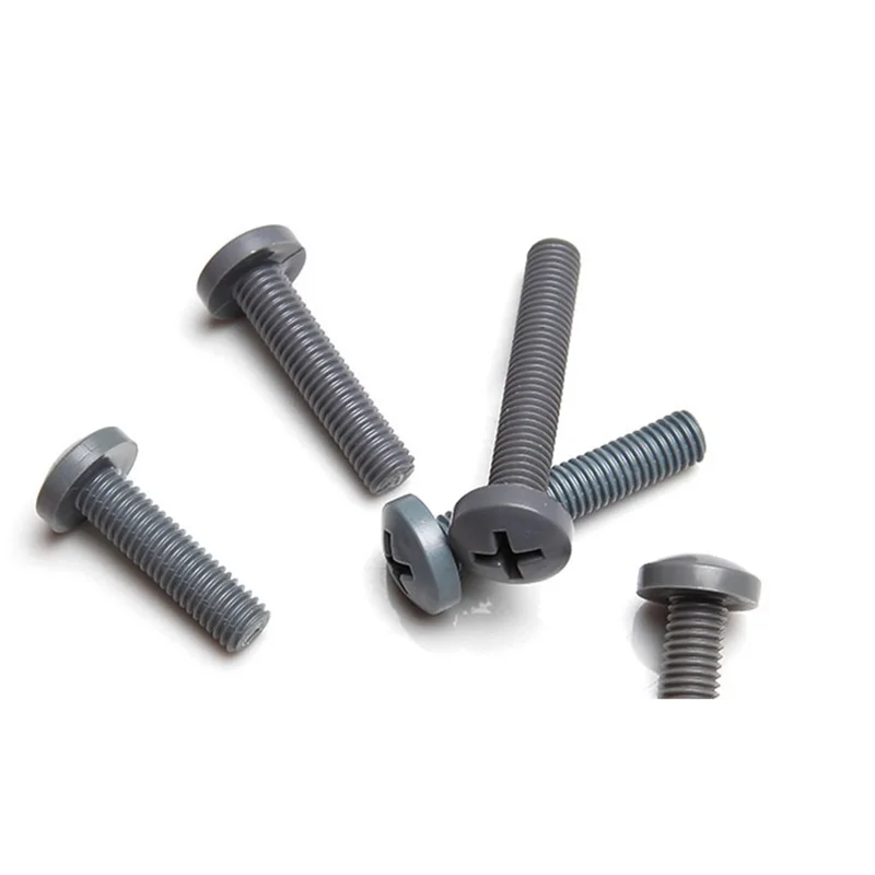 100pcs/lot M3*(8-16)m4*(6-25)M5*(6-35)grey nylon phillips crossed round head screw plastic acidproof screw hardware fastener965