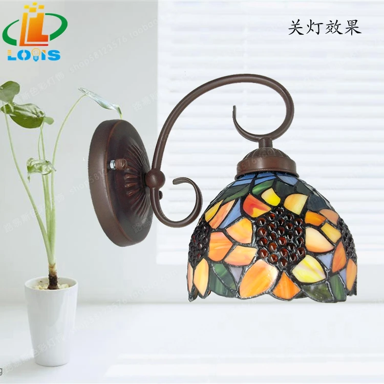 Free Shipping European-style Garden Sunflower Small Wall Lamps Tiffany Bedside Before Fashion Mirror Glass Lighting Balcony