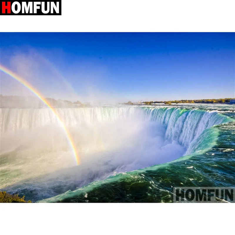 

HOMFUN Full Square/Round Drill 5D DIY Diamond Painting "Rainbow waterfall" Embroidery Cross Stitch 5D Home Decor Gift A18260