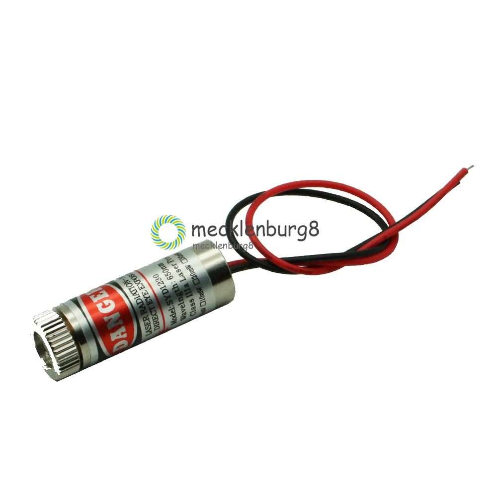 650nm 5mW Red Cross Line Laser Module Head Glass Lens Focusable Industrial Class Grade 3-5V