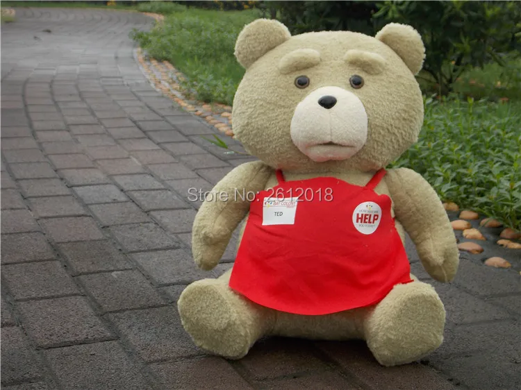 New Ted movie teddy plush 45cm, Standing sitting ted plush bear, teddy bear giant Red apron Black bow tie plush Toy Gift 6 Style