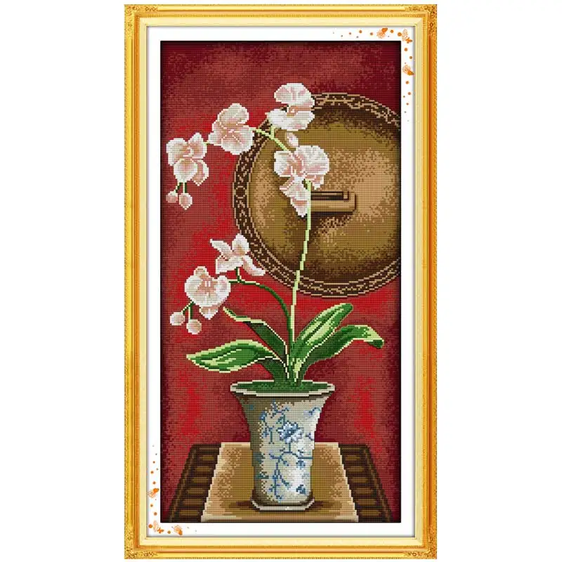 Orchid Patterns Counted Cross Stitch 11CT 14CT Cross Stitch Set Wholesale flower Cross-stitch Kit Embroidery Needlework