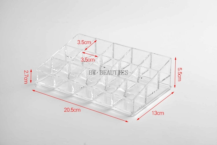 20pcs/Lot 3 Tiers Layers 15 Grids Clear Acrylic Plastic Nail Polish Rack Lipstick Organizer Storage Display Shelf Nail Holder