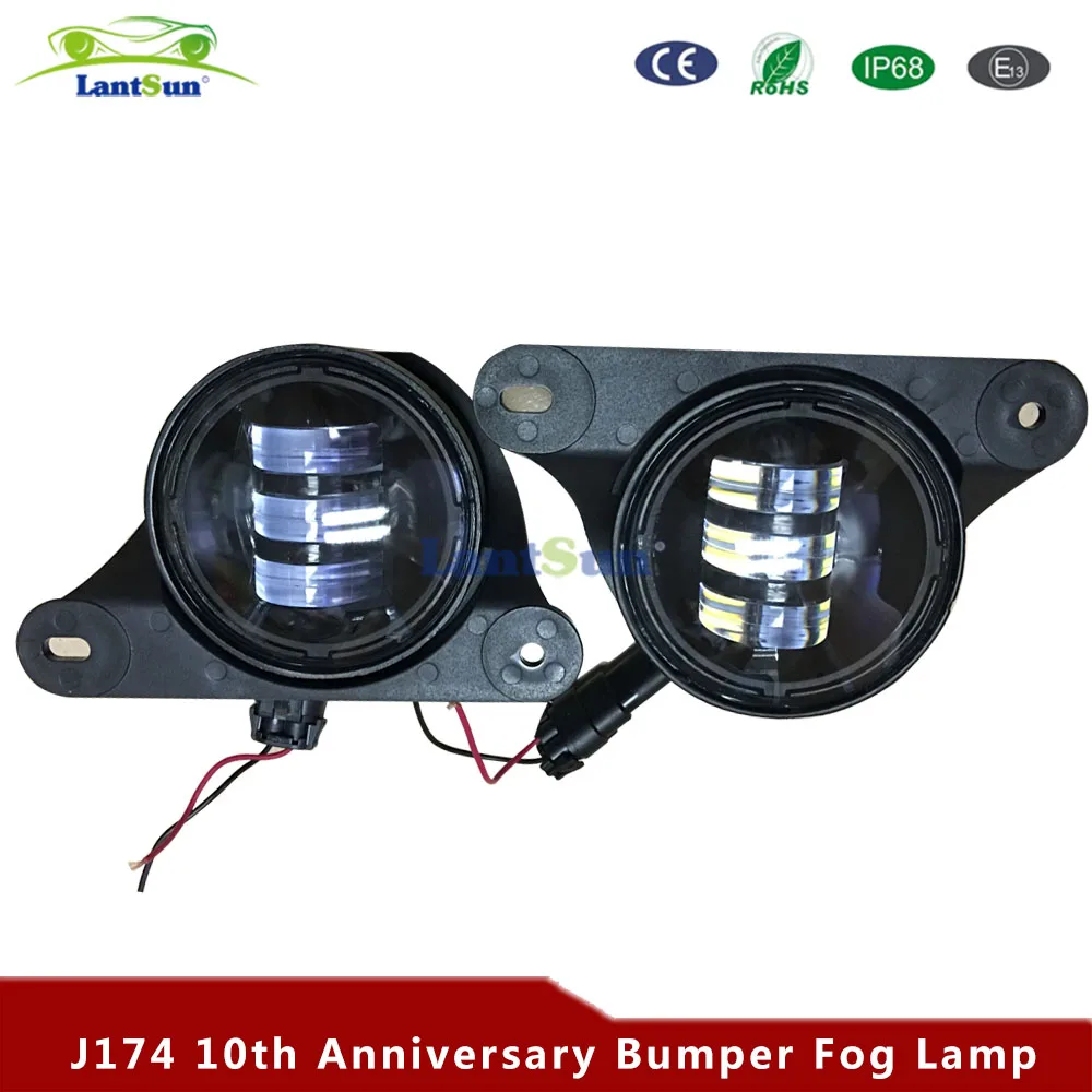 

Pair J174 6500K 30w 4 Inch Led Fog Lights fits 10th anniversary front bumper of wrangler jk 2007~2015 auto products Lantsun