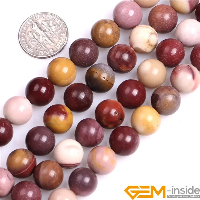 Round Mookaite Jaspers Beads Natural Stone Beads DIY Loose beads For Bracelet Making For Jewelry Making Strand 15\