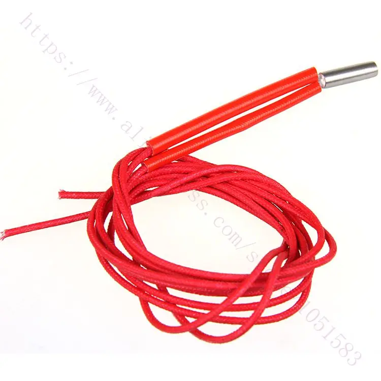 5pcs Generic 12V  50W 2M stainless Steel Ceramic Cartridge Heater Dia 6*20mm 2 Meters Length for DIY Big Large 3D Printer