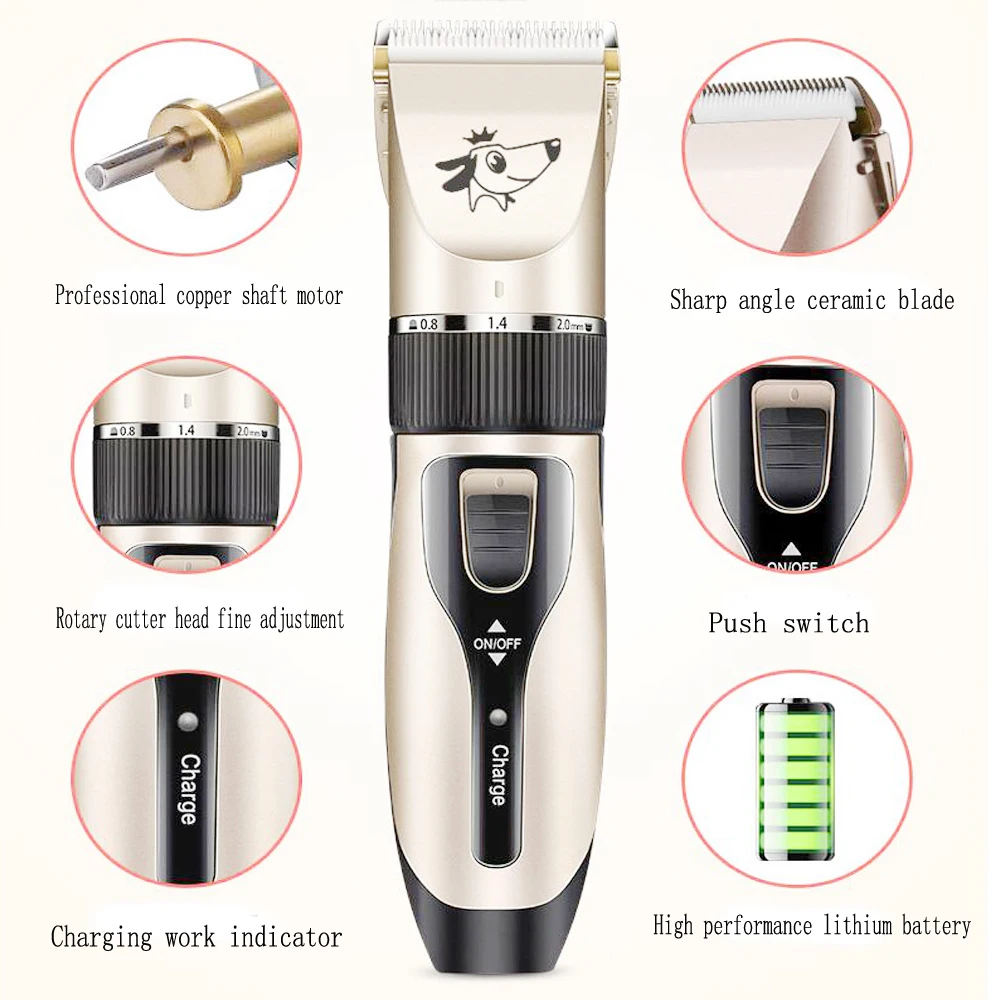Dog Hair Trimmer Electrical Pet Professional Grooming Machine Tool usb Rechargeable Shavers Hair Cutter Cat Dog Haircut clipper