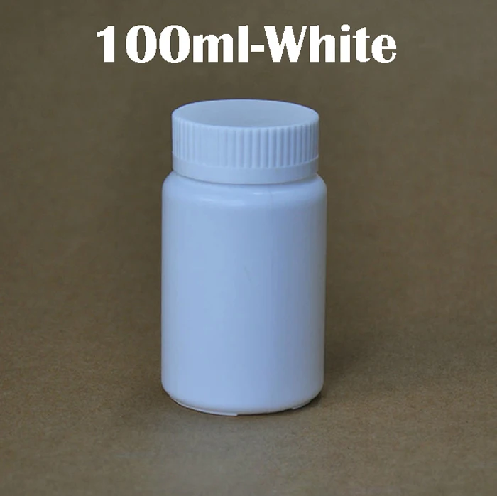 100PCS 100ml/100g White HDPE Medicine Bottles,Capsules/Pills/Powder/Vitamin Plastic Bottles with With Aluminum Foil Seals