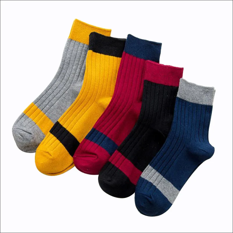 

Fashion Winter Cotton Women Socks Striped Color Warm Female Socks Autumn Casual Breathable Deodorant Socks 5pair