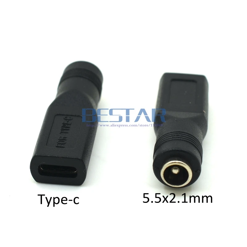 5V DC 5.5*2.1 السلطة جاك إلى USB 3.1 نوع-C USB-C نوع c الإناث DC 5.5x2.1 5.5x2.1mm موصل الطاقة محول