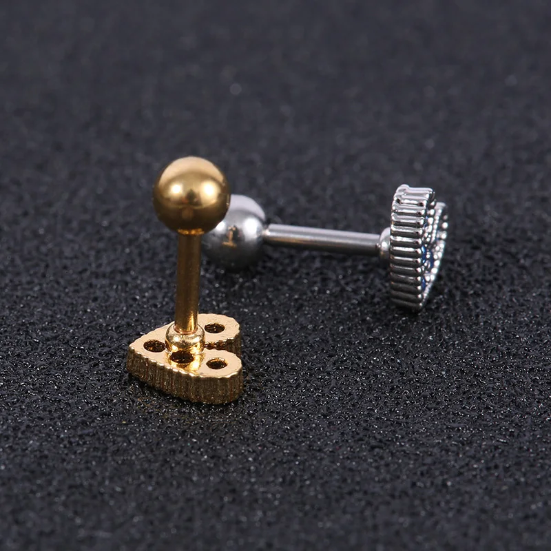 1 piece Heart Shaped Mini Earrings for Women Medical  Stainless steel Prevent Allergy Stud Earrings Party Mini Jewelry