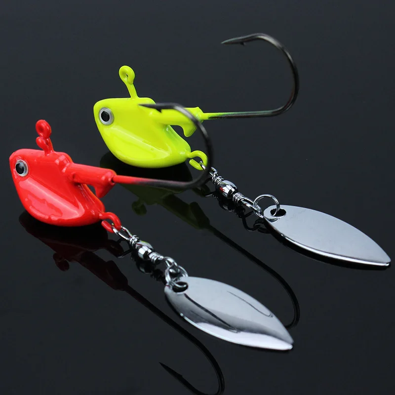 Fishing Jig Head Hook Lure Accessories 6g 10g 12g 14g Sinking Fish Jigswith Spoons Soft Bait Worm Single Hooks 2-3 Pieces Bag