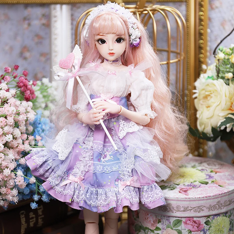 

DBS 1/4 45CM DQ Princess Dolls By Name TERESA include Elegant Dress Wigs Shose Hat Makeup and handset girl gift