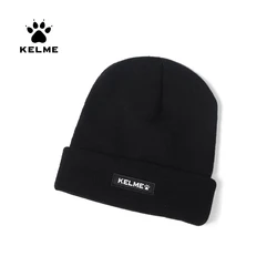 KELME Knitted Beret Unisex Warm Hat Autumn/Winter Hats For Men Black Outdoor Thickness Soft Casual Hat 9886506