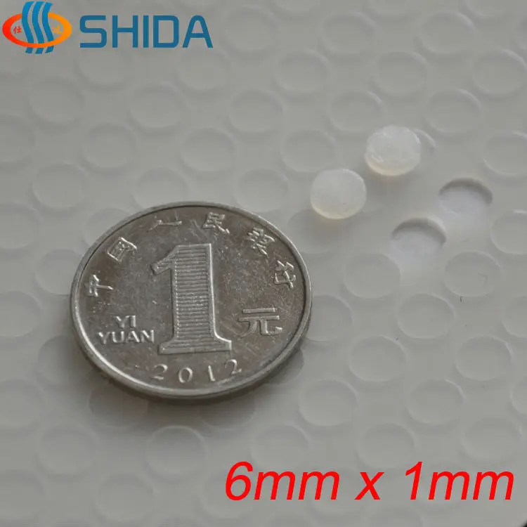 500pcs 6*1mm Self Adhesive Soft Clear Anti Slip Bumpers Silicone Rubber Feet Pads for Furniture High Sticky Shock Absorber