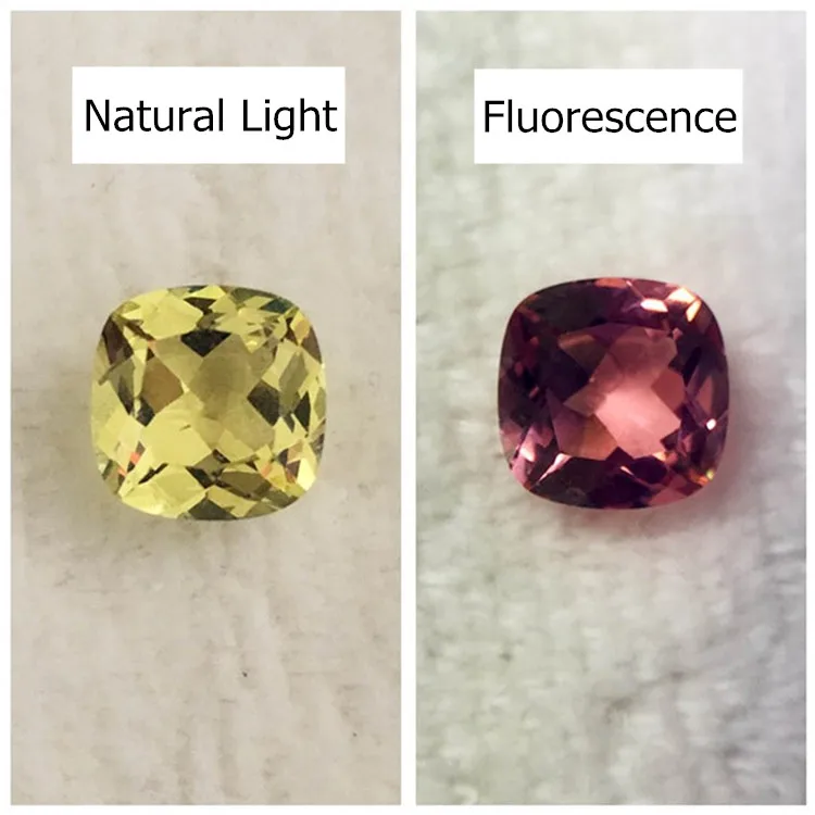 Alexandrite loose stone yellow change red in fluorescent light square cushion brilliant cut faceted created gemstone beads DIY