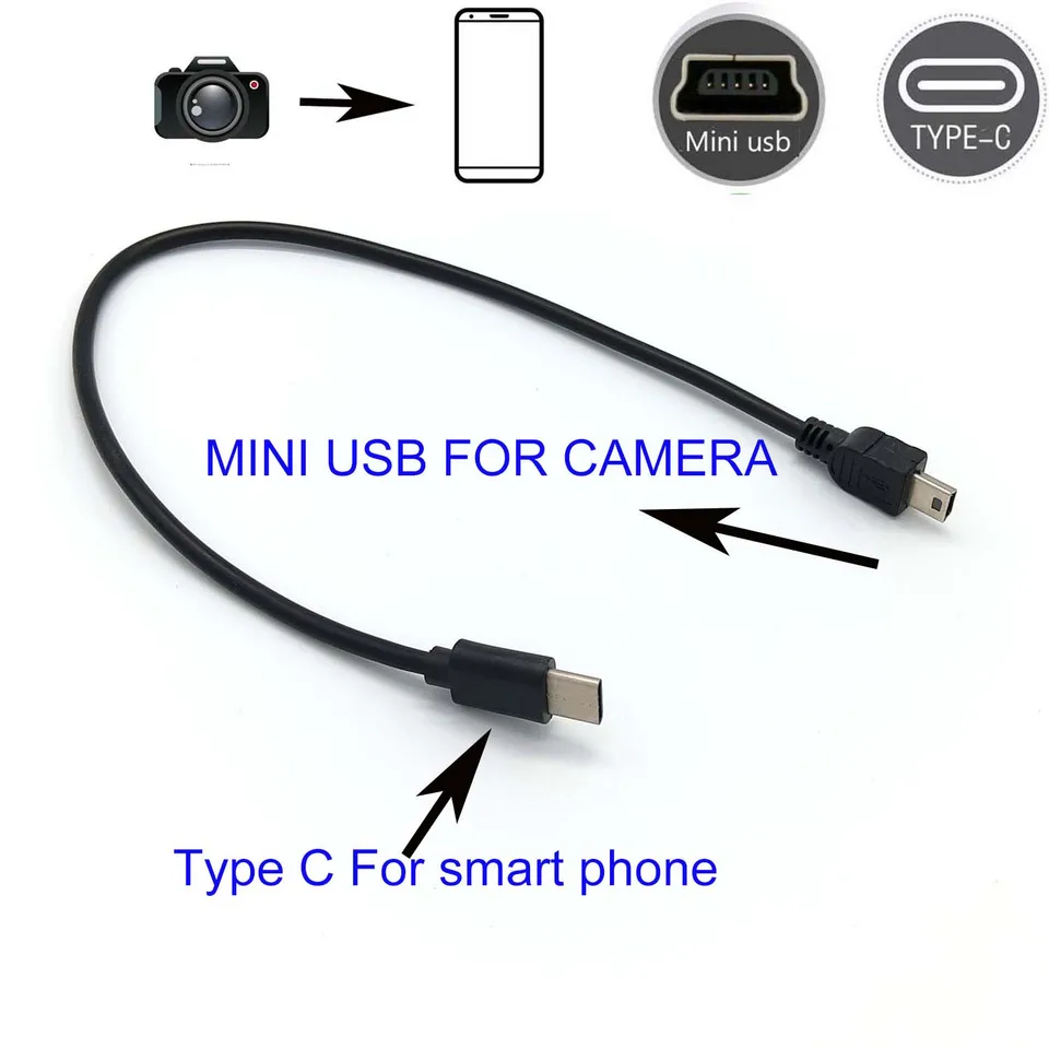 Nikon d7000 d3000 d40 d40x d60 d610sx用のタイプc-usb otgケーブル