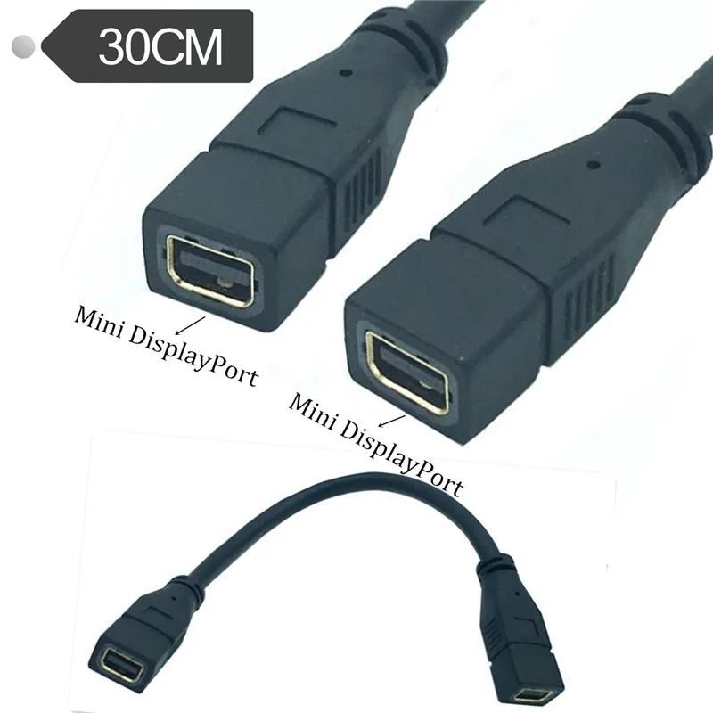 مصغرة منفذ عرض DP الذكور و الإناث إلى الإناث تمديد وصلة كابل ميمي موانئ دبي الإناث كابل 30 سنتيمتر/0.3M