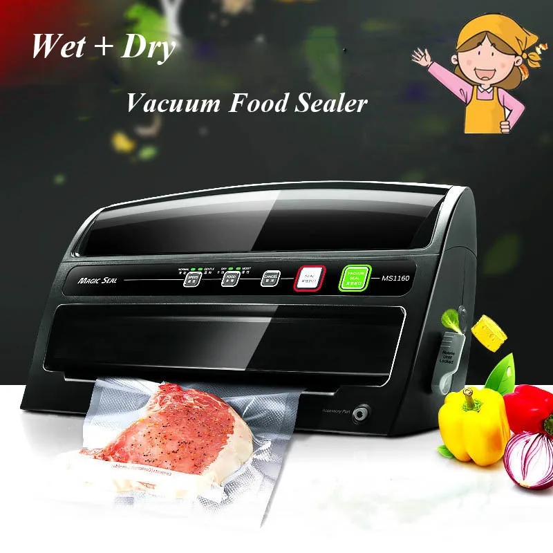 

Automatic Dry Wet Vacuum Sealer Household Food Preservation Packing Machine Multi-function Vacuum Film Sealing Machine