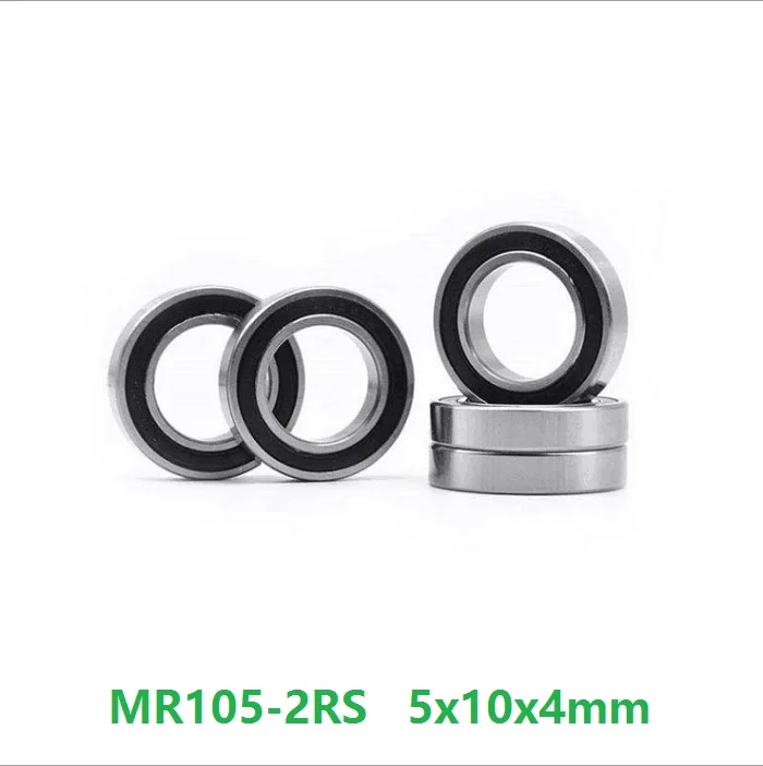 50pcs/100pcs/500pcs MR105RS MR105-2RS MR105 RS 2RS 5x10x4 mm Rubber sealed deep groove Ball Bearing Miniature 5*10*4mm