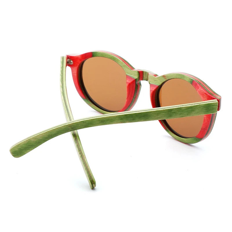 green skateboard wood sunglasses  women Spring hinge sunglasses wood bamboo UV400 Retro sunglasses oculos de sol feminino