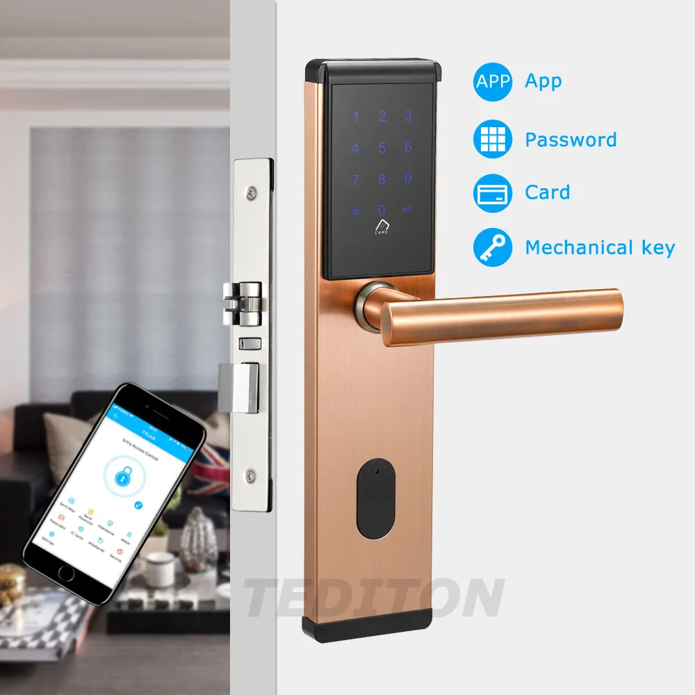 Catchface nueva cerradura de puerta inteligente, cerradura de puerta con aplicación Digital Bluetooth inteligente código de teclado cerradura de